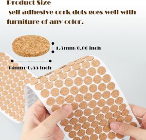 Patins en liège autocollants personnalisés pour protéger meubles et sols, points de protection pour portes d'armoires, tiroirs, tables, et sous-verres pour la maison et le bureau - Product Image 2