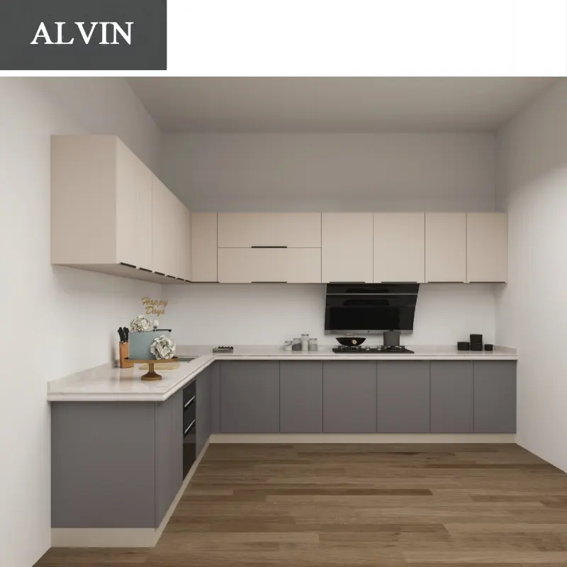 ALVIN Muro Melamina Usado Craigslist Huizhou Gabinete de Cocina Impreso 3D Armarios de Cocina
