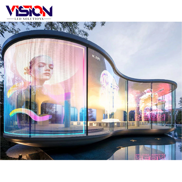 High Transparency Self-Adhesive LED Film  Flexible Screen P4 P5 P6 P8 P10 LED Soft Transparent Display