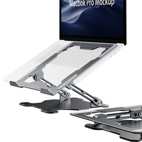 Soporte de Escritorio para Portátil de Aluminio, Ajustable en Altura, Resistente, Metálico, Venta al Por Mayor