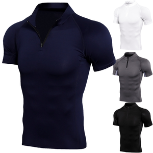 T-shirt de compression à manches courtes pour homme personnalisé, séchage rapide, salle de sport, fitness, entraînement sportif, haut de qualité supérieure, 180 grammes, uni - Product Image 1