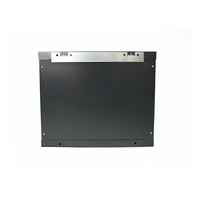 Armoire serveur réseau murale 9U 19 pouces, porte en verre trempé noir, profondeur 450 mm, acier sur mesure en stock