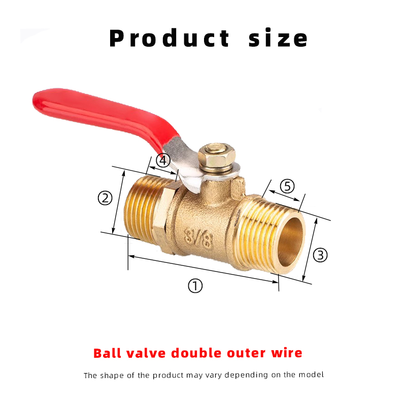 Baota Pneumatic Copper Ball Valve with Red Handle Small Valve
