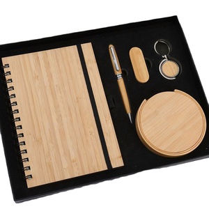 Executive Bamboo Gift Set: <b>Personalized</b> Notebook, <b>Keychain</b>, & Pen - Elegant Corporate Gifts & Employee Appreciation - Product Image 4