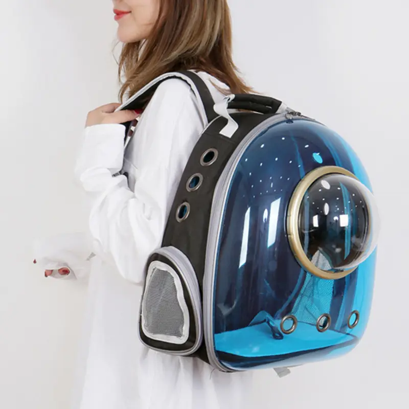 Yeni tasarım şeffaf nefes evcil hayvan sırt çantası açık seyahat evcil hayvan taşıyıcı çanta