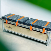 Banc long en aluminium pour espace commercial, café, intérieur/extérieur, avec tiroir de rangement et assise en mousse de caoutchouc