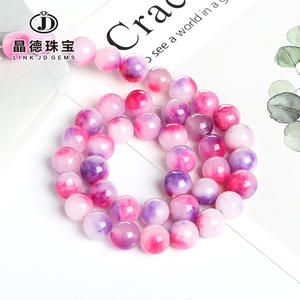 Suministro Directo <span class=keywords><strong>de</strong></span> Fábrica <span class=keywords><strong>de</strong></span> Accesorios <span class=keywords><strong>de</strong></span> Joyería con Cuentas Redondas <span class=keywords><strong>de</strong></span> <span class=keywords><strong>Jade</strong></span> <span class=keywords><strong>de</strong></span> Colores, Productos Semielaborados <span class=keywords><strong>de</strong></span> Calcedonia con Cuentas para DIY en Existencia - Product Image 4