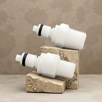 Raccords à valve filetés flexibles en ligne BRT Acetal 1/4 NPT, en acier inoxydable 316, avec ressort de valve, déconnexion rapide pneumatique, taille 1/4''