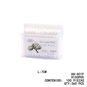 Coton-tiges à double pointe, paquet de 100, AQ-4019 par ZAA, longueur de 7 cm, motif imprimé par transfert thermique, essentiels de soins personnels pour femmes - Product Image 1