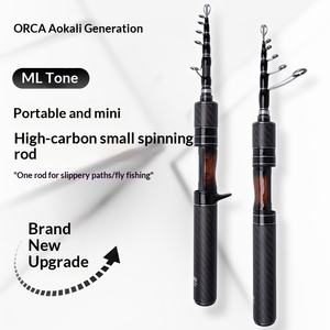 Caña de Pescar Telescópica de Carbono Ultracorta y Portátil con Anillas Grandes, 8 Secciones, Ajuste Suave para Uso en Arroyos - Product Image 2