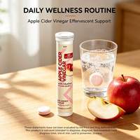 Vente en gros de comprimés effervescents au vinaigre de cidre de pomme sans sucre, saveur pastèque naturelle, pour la perte de poids et la santé intestinale
