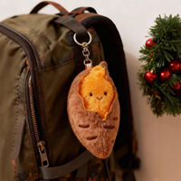 Porte-clés en peluche Patate Douce Grillée Mignonne, Petite Peluche Douce, Cadeau Chaleureux d'Hiver pour Amis et Filles, Décoration de Sac