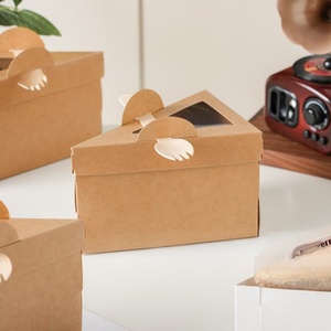 Caja de Embalaje de Papel Triangular Personalizada al por Mayor Sunshine, en Oferta, con Asa y Ventana, Cajas para Alimentos con Relieve y Laminado Mate - Product Image 3