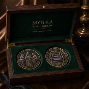 Pièce commémorative personnalisée 3D en relief de luxe, émail violet, <span class=keywords><strong>les</strong></span> <span class=keywords><strong>Trois</strong></span> Destins, Moira, Fil du Destin, pièce de défi pour cadeau - Product Image 5