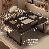 Bureau d'étude pliable pour lit, bureau, balcon, baie vitrée, petite table pour dortoir étudiant, surface en panneau MDF haute densité
