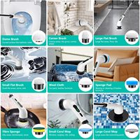 2025 gros sans fil électrique brosse de nettoyage filature brosse nettoyant 9 remplacement brosse électrique nettoyage pour le nettoyage de la maison