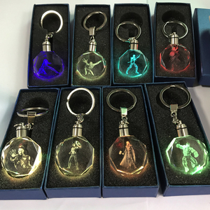 Nuevo diseño Vengers serie Marvel 3D láser Scarlett Johansson Viuda Negra forma octángulo cristal transparente llavero luz LED - Product Image 2