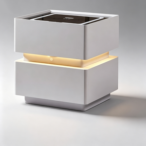 Mesita de noche moderna estilo crema, <span class=keywords><strong>48</strong></span>*40*48cm, con luz nocturna, armario de almacenamiento, muebles de noche - Product Image 6