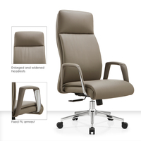 Chaises de bureau pivotantes de luxe en cuir, chaise de patron pivotante en cuir PU, mobilier de bureau à domicile ergonomique pour le bureau