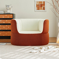 Fauteuil convertible simple, fauteuil compressible, moderne, pour salon de villa, en fausse fourrure, rond