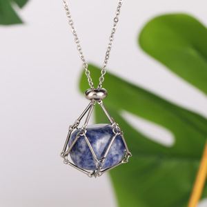 Réglable plus récent en acier inoxydable fil d'or Wrap naturel améthyste Rose Quartz gemme pierre <span class=keywords><strong>macramé</strong></span> collier - Product Image 2