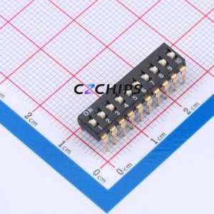 TAM110EZ DIP Switch Through hole Component (THT) Switch Flat Toggle, Groove Type Single Pole Single Throw 10 PC Pin - Product Image 1