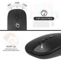 Mini Keyboard dan Mouse Bluetooth Isi Ulang Warna Putih, Combo Keyboard dan Mouse Nirkabel untuk Tablet iOS