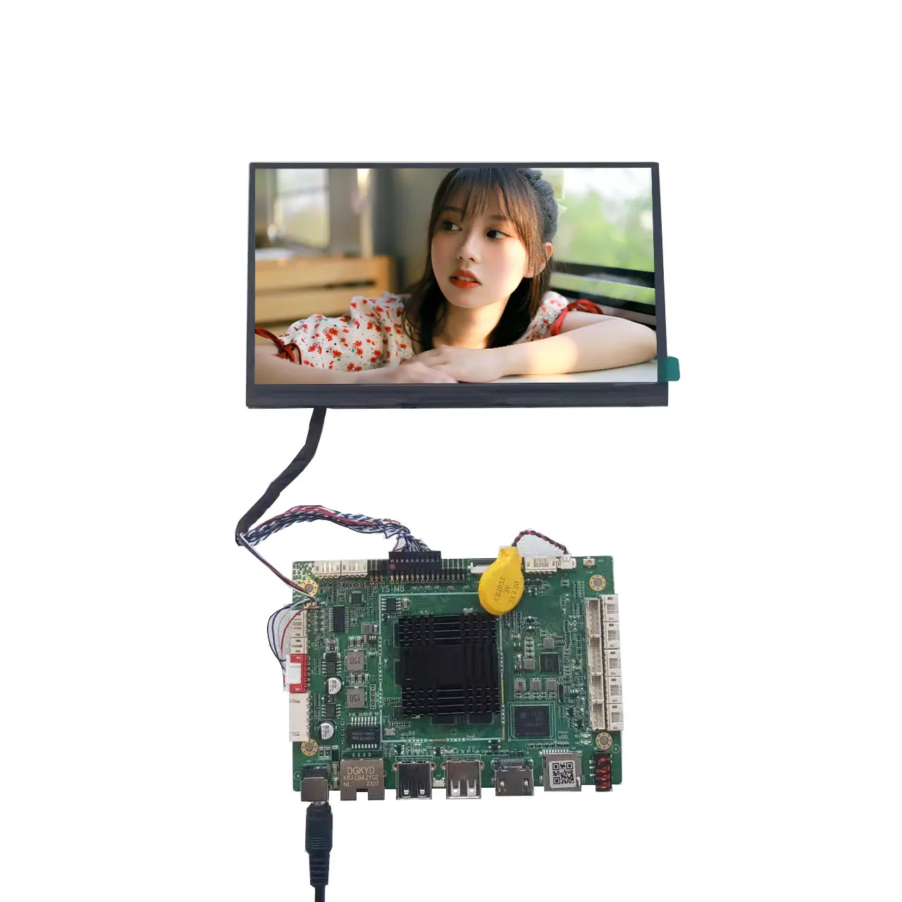 1000 nit 7 inch 1024x600 Độ phân giải cao độ sáng LCD module Màn hình CS07036DA-10 với ys-m8, hiển thị ngoài trời