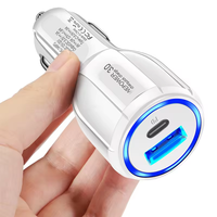 Pd+ QC 3.0 Dual-Port Schnellladegerät USB-C-Typ Mobiltelefon-Autoladegerät