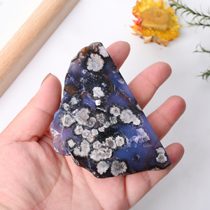 Cristal Curativo de Ágata Flor de Cerezo Azul en Forma Libre para Decoración, Precio al por Mayor - Product Image 5