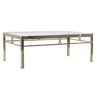 Table basse en acier et verre argenté 110x60x40