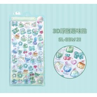 No.89 Shinkle BBW19-24 Series Autocollants en relief 3D en cristal à motifs de dessins animés mignons, en stock, expédition rapide