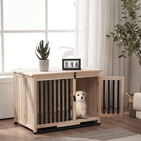 Usmilepet Cage pour chien en bois, pliable, portable, lit pour chien, table d'appoint décorative d'intérieur, aucun assemblage requis