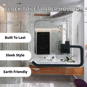 Tempat Tisu <span class=keywords><strong>Toilet</strong></span> Modern Persegi Hitam Doff untuk Kamar Mandi - Product Image 3