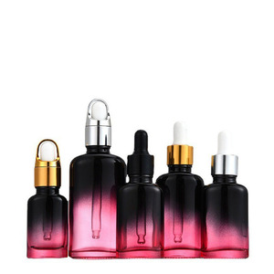 Chai Thủy Tinh Tinh Dầu Nhỏ Giọt Màu Đen Hồng <span class=keywords><strong>10</strong></span> 20 30 50 <span class=keywords><strong>Ml</strong></span> Sang Trọng Bán Sỉ Trung Quốc Với Hộp Đóng Gói Cho Mỹ Phẩm - Product Image 2