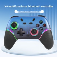 Controles de Juego Inalámbricos X9 de Alta Calidad con Bluetooth para PC, Iluminación RGB y Doble Vibración para Switch