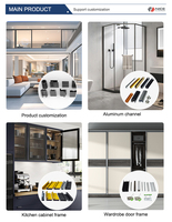 Kit de cadre de placard en aluminium anodisé noir mat découpé avec précision CNC pour décorations de chambre à coucher, durable