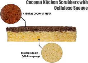 Esponja de Fibra de Coco Ecológica para Limpieza de Cocina, Estropajo de Coco Biodegradable - Product Image 3