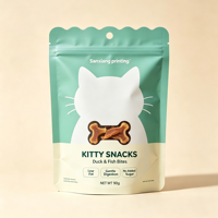 Sachet personnalisé haute qualité en BOPP imprimé par gravure, en forme spéciale, avec fermeture éclair refermable, pour aliments pour animaux de compagnie (chats et chiens)