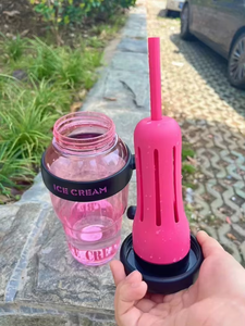 แก้วฟรัปปูชิโน่รุ่นใหม่ ปี 2026 ขนาดใหญ่พิเศษสำหรับเด็กผู้หญิง ดีไซน์การ์ตูนรักษ์โลก พร้อมหลอดดูดและที่กรองชา ลายดอกไม้ แก้วพลาสติกสำหรับชาและเครื่องดื่มอื่นๆ ใช้ได้ทั้งในบ้านและนอกบ้าน - Product Image 5