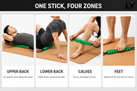 Rouleau de massage dorsal pliable et réglable 85x12x6.5cm, barre de massage à billes en PU pour studio de Pilates et relaxation du dos