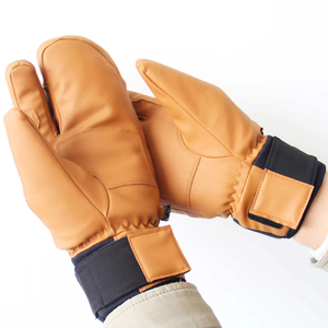 Gants de ski en cuir imperméables et isolés pour le snowboard et les aventures hivernales - Conception à doigts complets unisexe - Product Image 5