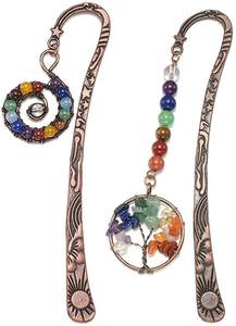 Venta caliente Yeling Tree of Life colgante marcapáginas estilo clásico brillante grava Natural cristal colorido collar de piedra Natural - Product Image 2