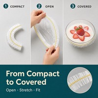 Couvercles Élastiques en LDPE de Qualité Alimentaire pour Bols, Assiettes et Plateaux de Cuisine, Idéaux pour Conserver la Fraîcheur (100 pièces/paquet)