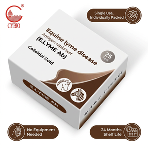 Kit <span class=keywords><strong>de</strong></span> test rapide d'anticorps pour la maladie <span class=keywords><strong>de</strong></span> Lyme équine pour le dépistage <span class=keywords><strong>de</strong></span> la Borrelia transmise par les tiques chez le cheval, OEM/ODM, vente en gros, 1 ou 25 tests - Product Image 2