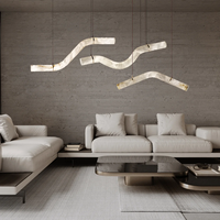 Pendentif rectangulaire en cuivre, minimaliste, linéaire, LED espagnole, dimmable, pour installation en projet, salon, lumière du jour 6000K, IRC 90, garantie 2 ans