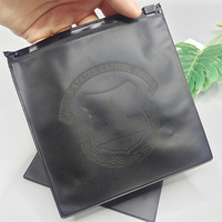 Pochette zippée pour bijoux, bracelets, colliers, emballage, pochette refermable, taille mini personnalisée, noire, PVC givré, emballage plastique recyclable