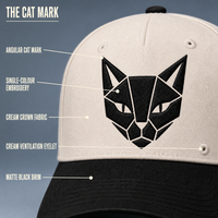 Casquette de baseball brodée Chat Noir, Couronne Crème, Visière Noir Mat, Unisexe, Streetwear, Vente en Gros