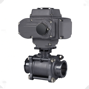 Actionneur électrique COVNA AC220V DN25 1 pouce, vanne à bille sanitaire en acier inoxydable, vanne à bille motorisée électrique à triple bride 2 pouces 12v - Product Image 1