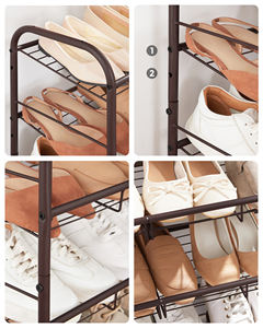 SONGMICS étagère à chaussures en métal avec <span class=keywords><strong>angle</strong></span> d'inclinaison réglable pour porte d'entrée Garage organisateur de chaussures pour placard étagère à chaussures pour porte d'entrée - Product Image 6